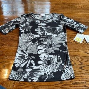 Lularoe Gigi Size XXS Black And Gray Floral NWT